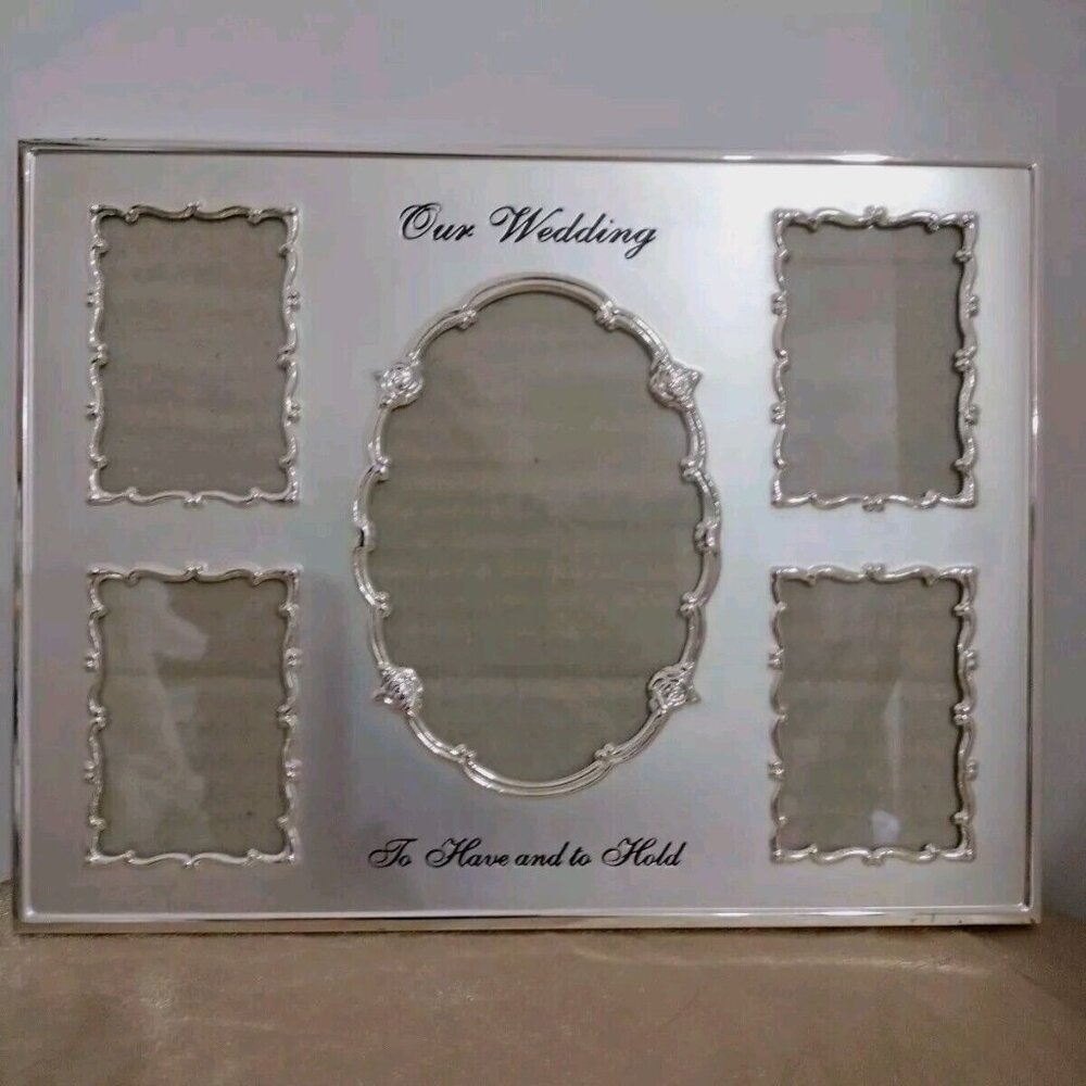 Malden International Designs Our Wedding Picture Frame | 1- 4x6 | 4 - 3.5x5 New